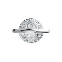 Sterling Silver Semi Mount Ring Setting Round RD 12.5mm Halo DHJ