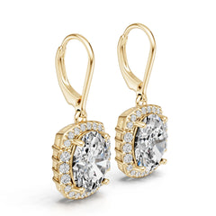 Platinum Semi Mount Earrings Setting Round Ro 10x8mm Diamond Accent Syz Jewelry