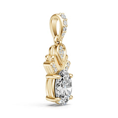 Platinum Semi Mount Pendant Setting Oval Ov 8x6mm Diamond Accent Syz Jewelry