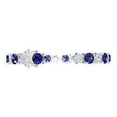 Platinum Semi Mount Bracelet Setting Round Ro 6x6mm Syz Jewelry
