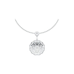 Sterling Silver Semi Mount Pendant Setting Round RD 5x5mm with White Topaz DHJ