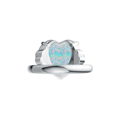 Sterling Silver Semi Mount Ring Setting Heart HT 15X15mm Crown 17969R Syzjewelry