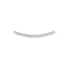 18K Gold Pendant Arc Curved with White Topaz or Moissanite Diamond Accent DHJ