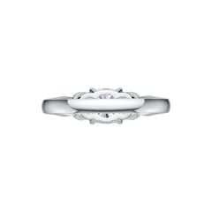 Platinum Semi Mount Ring Setting Cushion CU 7X7mm Diamond Accent DHJ