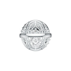 18K Gold Cluster Cocktail Ring with White Topaz or Moissanite Diamond Accent DHJ