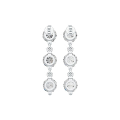 Platinum Semi Mount Earrings Setting Round RD 7x7mm Diamond Accent DHJ