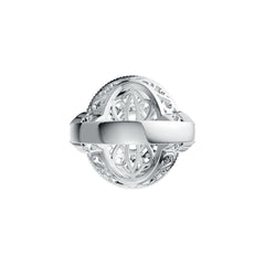 Platinum Semi Mount Ring Setting Oval OV 7X5mm Diamond Accent DHJ