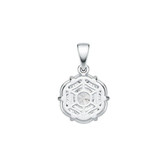 14K Gold Semi Mount Pendant Setting Round RD 8X8mm MQ 6X3mm DHJ