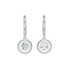 18K Gold Semi Mount Earrings Setting Round RD 8x8mm Halo Drop Earrings Diamond Accent DHJ
