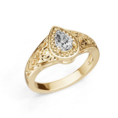 Platinum Semi Mount Ring Setting Pear Pe 5x4mm Diamond Accent Syz Jewelry