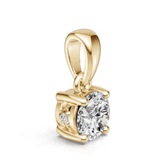 Platinum Semi Mount Pendant Setting Round Ro 5x5mm Diamond Accent Syz Jewelry