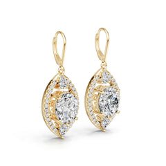 Platinum Semi Mount Earrings Setting Round Ro 5x9mm Diamond Accent Syz Jewelry