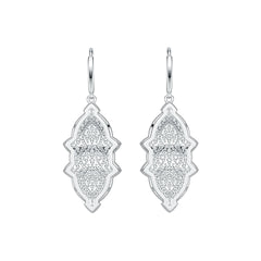 18K Gold Dangling Earrings with or Moissanite Diamond Accent DHJ