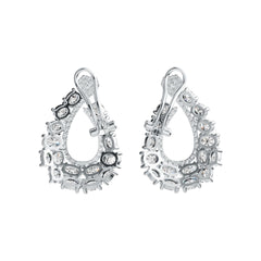Platinum Semi Mount Earrings Setting Oval OV 5X4mm OV 5X3mm OV 4X3mm Diamond Accent DHJ