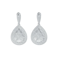 Sterling Silver Semi Mount Earrings Setting Pear PE 16X12mm Cabochon DHJ