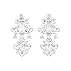 18K Gold Semi Mount Earrings Setting Pear PE 5X3mm Diamond Accent DHJ