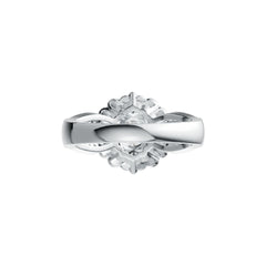 14K Gold Semi Mount Ring Setting Round RD 6x6mm Split Shank Diamond Accent DHJ
