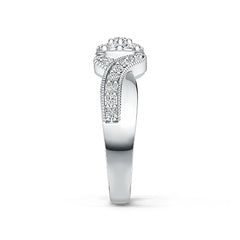 14K Gold Semi Mount Ring Setting Round RD 3x3mm Diamond Accent DHJ