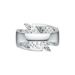 Sterling Silver Cluster Cocktail Ring with White Topaz or Moissanite DHJ