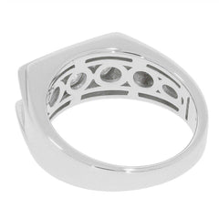 Men's 18K Gold Semi Mount Ring Setting RD 4x4mm 3 Stone Ring Diamond Accent Syzjewelry