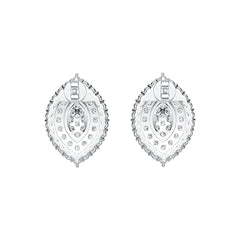 14K Gold Cluster Stud Earrings with or Moissanite Diamond Accent DHJ
