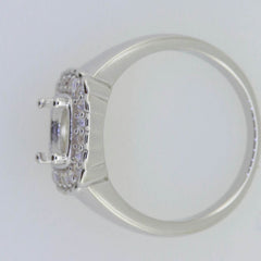 10K Gold Semi Mount Ring Setting Round RD 7x7mm PJC7742R Moissanite Accent Syzjewelry