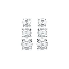 14K Gold Semi Mount Earrings Setting Round RD 6x6mm RD 5X5mm RD 4X4mm DHJ