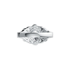 18K Gold Semi Mount Ring Setting Round RD 5x5mm Diamond Accent DHJ