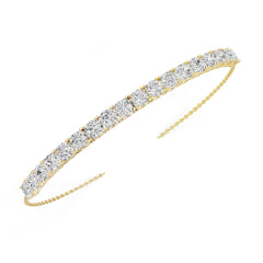 14K Gold Semi Mount Bracelet Setting Cushion Cu 5x5mm Diamond Accent Syz Jewelry