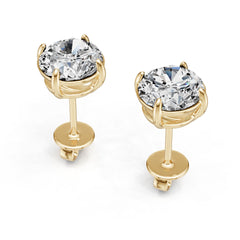 14K Gold Semi Mount Earrings Setting Round Ro 6x6mm Syz Jewelry