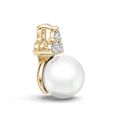 18K Gold Semi Mount Pendant Setting Round Ro 9x9mm Diamond Accent Syz Jewelry