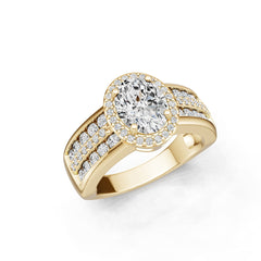 Platinum Semi Mount Ring Setting Oval Ov 9x7mm Diamond Accent Syz Jewelry