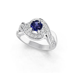 14K Gold Semi Mount Ring Setting Round Ro 5x5mm Diamond Accent Syz Jewelry
