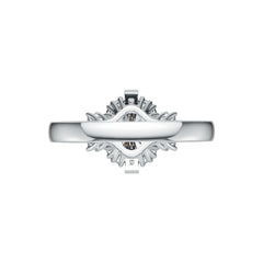 10K Gold Semi Mount Ring Setting Oval OV 8X6mm with Moissanite Accent DHJ