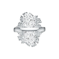 Sterling Silver Cluster Cocktail Ring with White Topaz or Moissanite DHJ