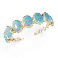 18K Gold Semi Mount Bracelet Setting Round Ro 17x12mm Syz Jewelry