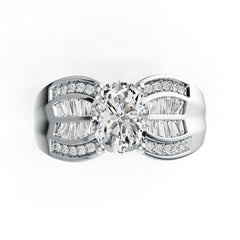 14K Gold Semi Mount Ring Setting Oval OV 9X7mm Diamond Accent DHJ