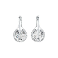 Sterling Silver Semi Mount Earrings Setting Round RD 10x10mm with White Topaz - Syzjewelry