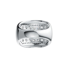 Sterling Silver Ring Multi-Row with White Topaz or Moissanite DHJ