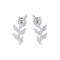 Sterling Silver Semi Mount Earrings Setting Marquise MQ 4X2mm Vine Leaf Theme DHJ