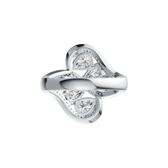 18K Gold Semi Mount Ring Setting Pear PE 7X5mm PE 6X4mm Diamond Accent DHJ