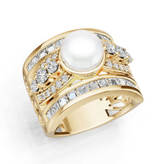 18K Gold Semi Mount Ring Setting Round Ro 8x8mm Syz Jewelry