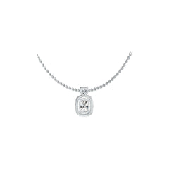 14K Gold Semi Mount Pendant Setting Cushion CU 7X5mm Halo Diamond Accent DHJ