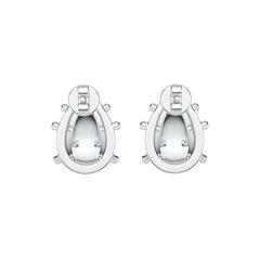10K Gold Semi Mount Earrings Setting Round RD 1.1mm Moissanite Accent DHJ