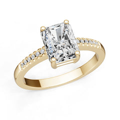 18K Gold Semi Mount Ring Setting Emerald Em 9x7mm Diamond Accent Syz Jewelry
