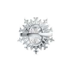 Sterling Silver Semi Mount Ring Setting Round RD 15mm DHJ
