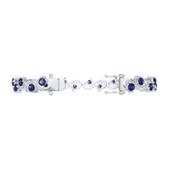 Sterling Silver Semi Mount Bracelet Setting Round RD 4x4mm w/ Accent Syzjewelry
