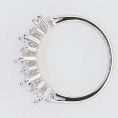 10K Gold Semi Mount Ring Setting Oval OV 7x5mm Multi Stone Band Half Enternity Moissanite Accent DHJ