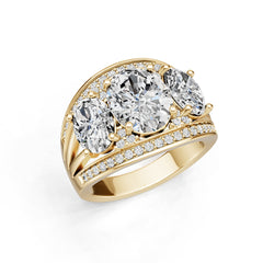 10K Gold Semi Mount Ring Setting Oval Ov 10x8mm Moissanite Accent Syz Jewelry