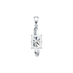 18K Gold Semi Mount Pendant Setting Cushion CU 10X8mm Diamond Accent DHJ
